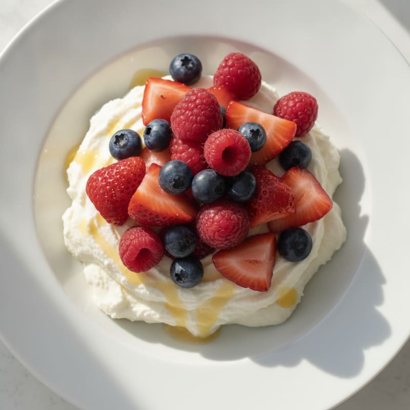 Silky Greek Yogurt Protein Mousse with Fresh Berries