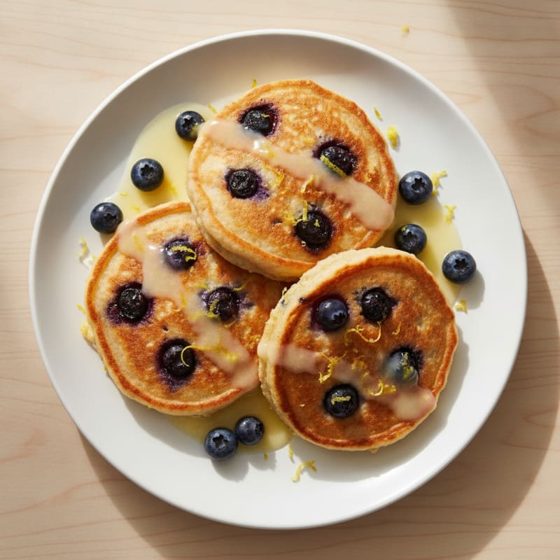 Blueberry Ricotta Pancakes with Lemon Zest