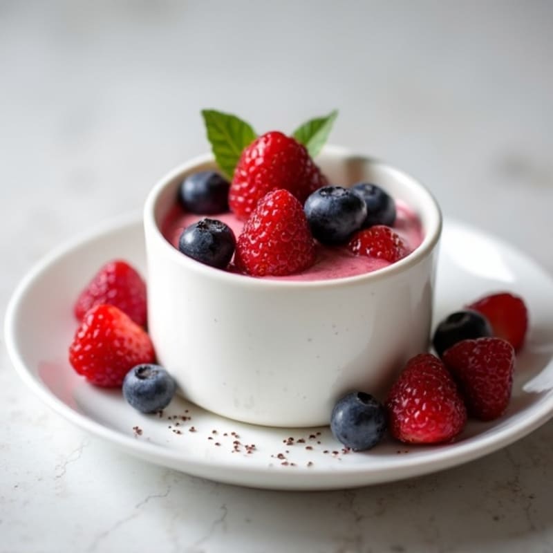 Silky Greek Yogurt Protein Pudding with Berries