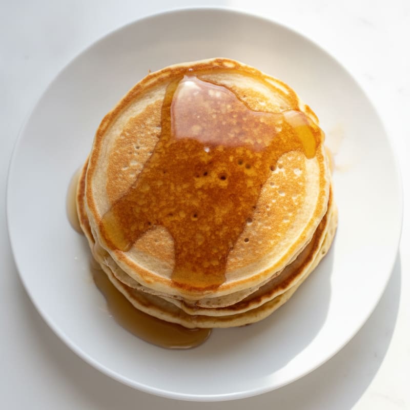 Fluffy Buttermilk Pancakes with Maple Syrup