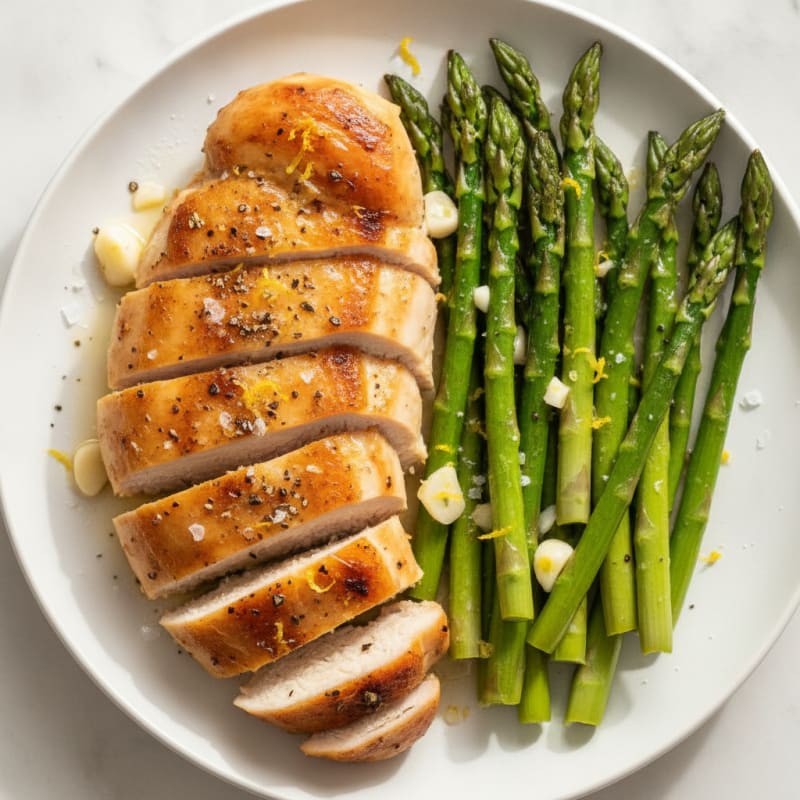 Lemon Herb Roasted Chicken and Asparagus