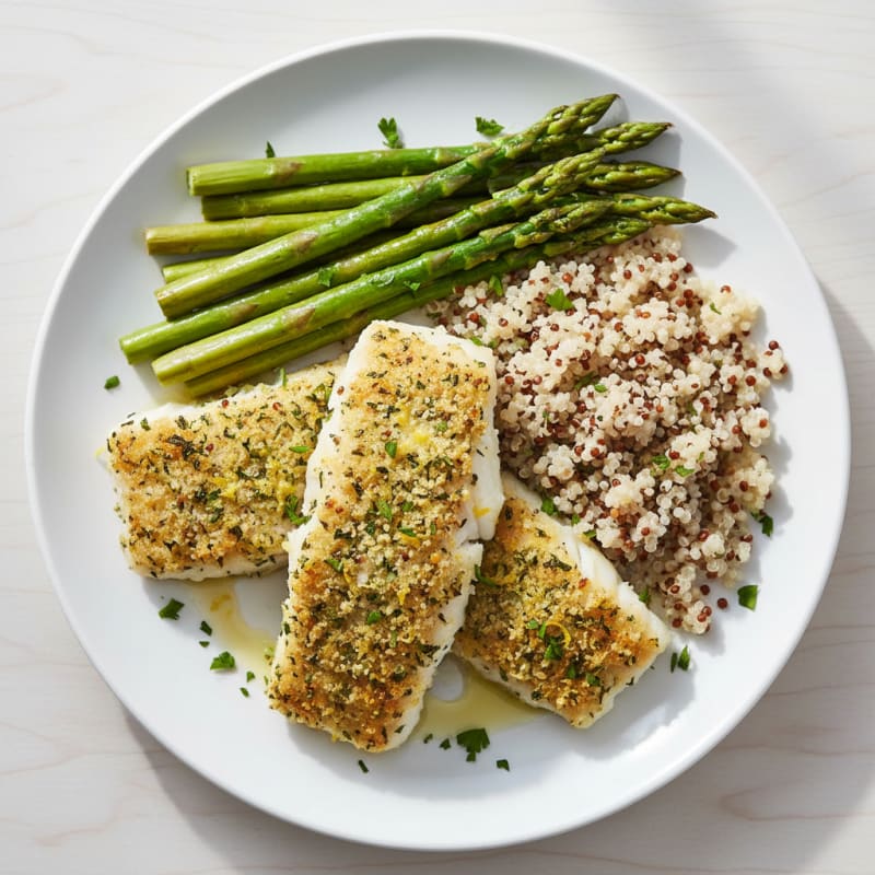 Lemon Herb Baked Cod with Asparagus