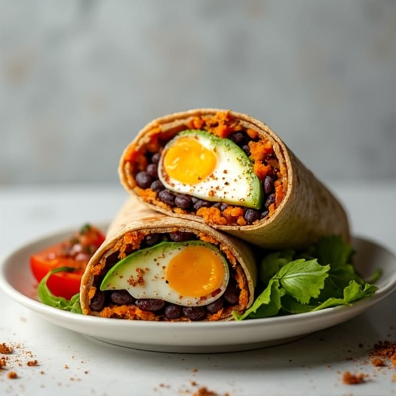 Protein-Packed Sweet Potato Black Bean Breakfast Burrito