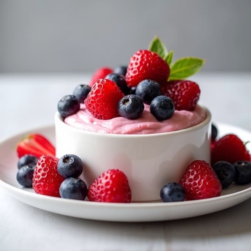 Silky Greek Yogurt Protein Mousse with Berries