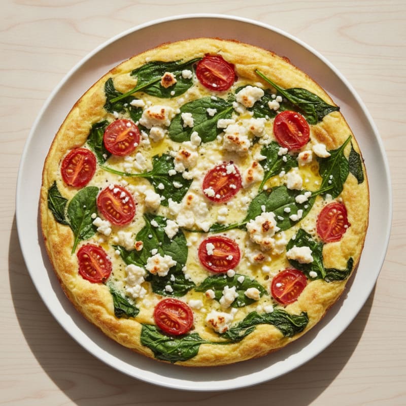 Egg White Spinach Frittata with Cherry Tomatoes