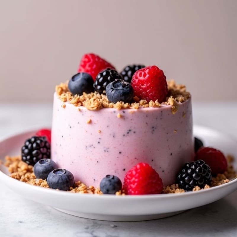 Silky Greek Yogurt Protein Mousse with Mixed Berries
