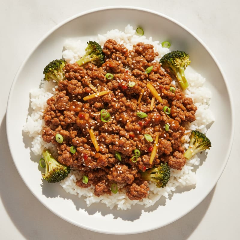 Spicy Honey Teriyaki Beef and Rice