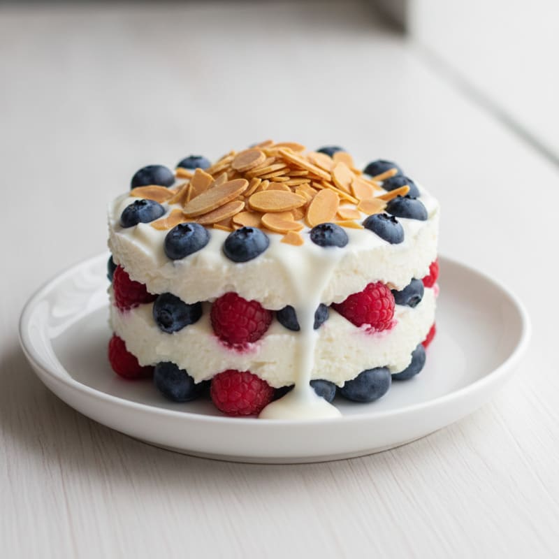Greek Yogurt Protein Parfait with Mixed Berries and Almonds
