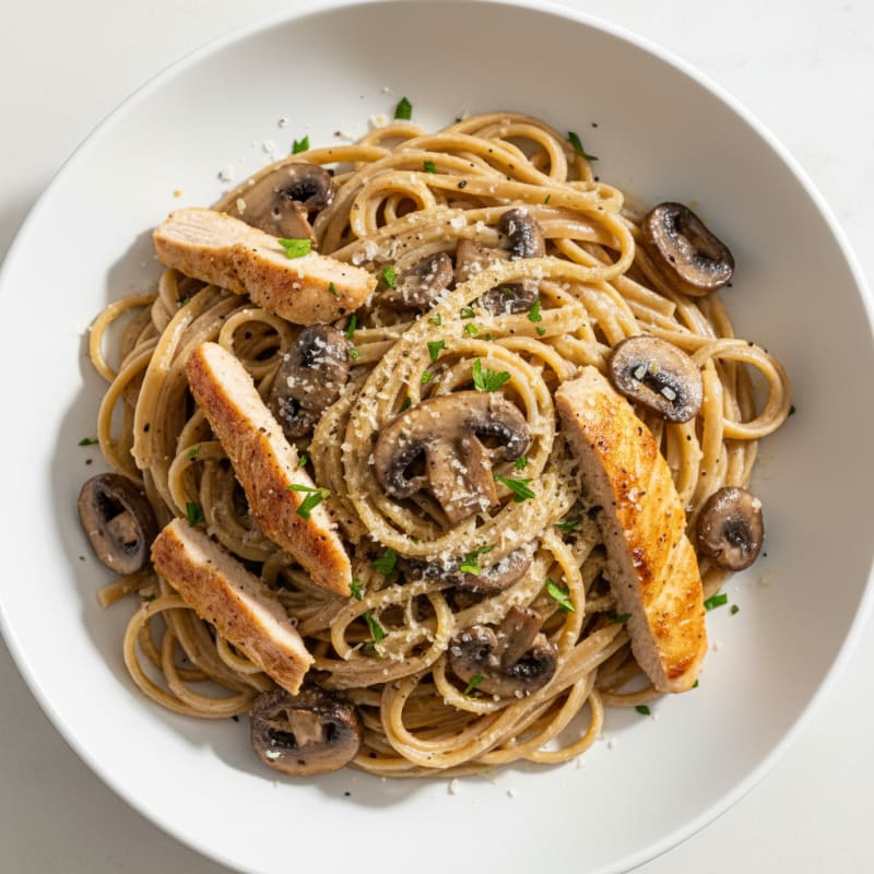 Truffle Mushroom Linguine with Parmesan