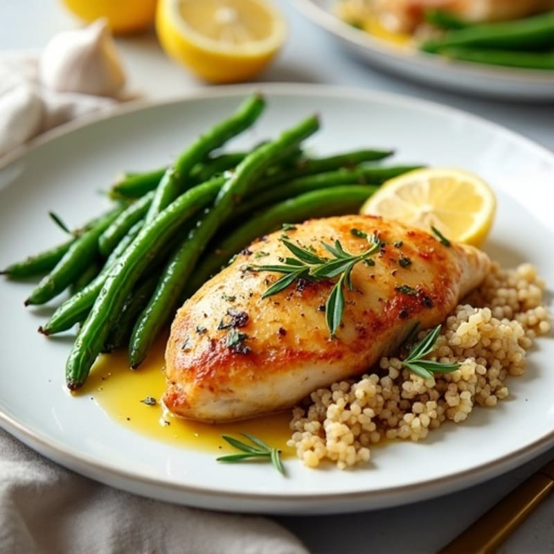 Lemon-Herb Roasted Chicken with Crispy Green Beans