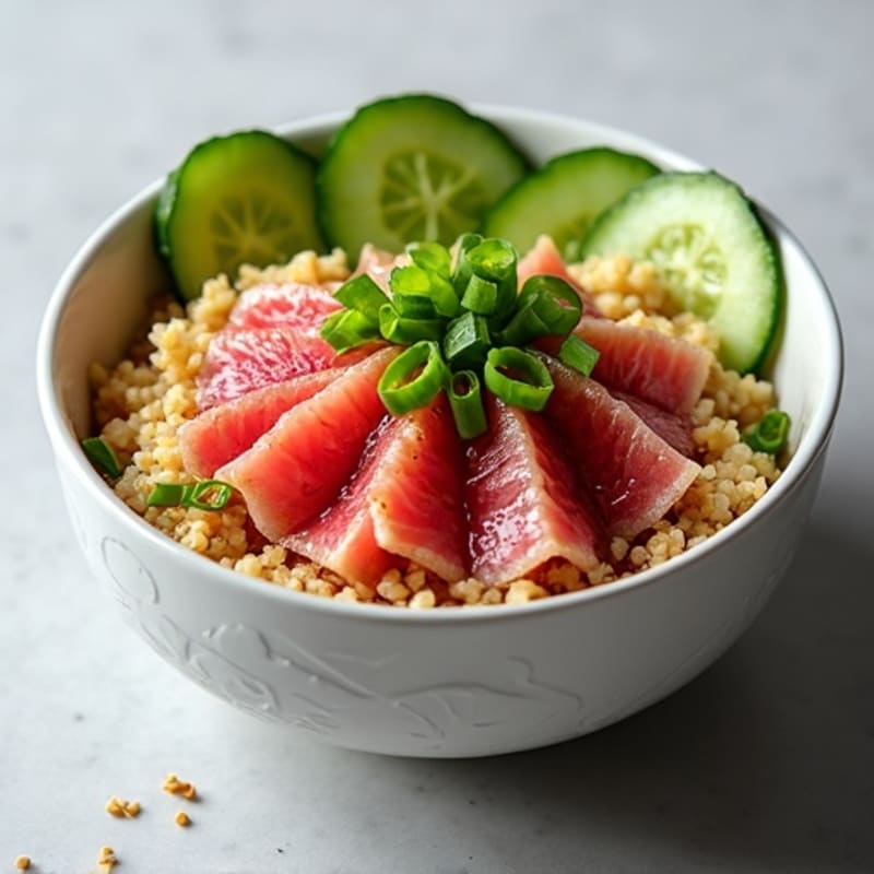 Fresh Ahi Tuna Poke Bowl with Sesame Cucumber