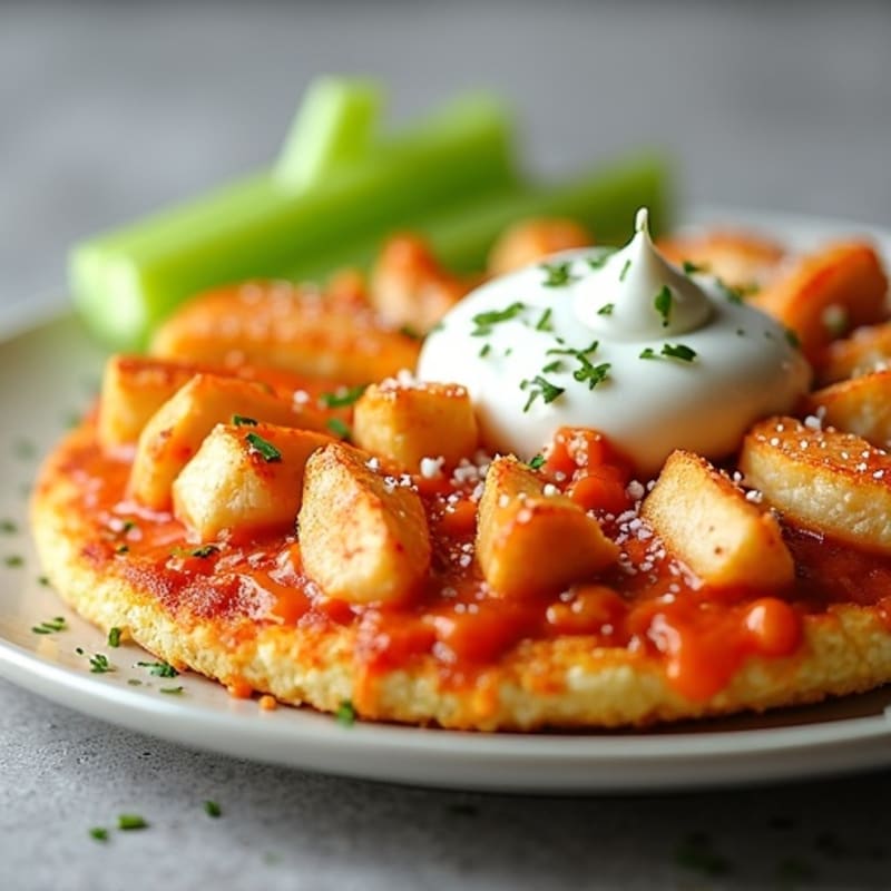 Lean Crispy Buffalo Chicken Pizza