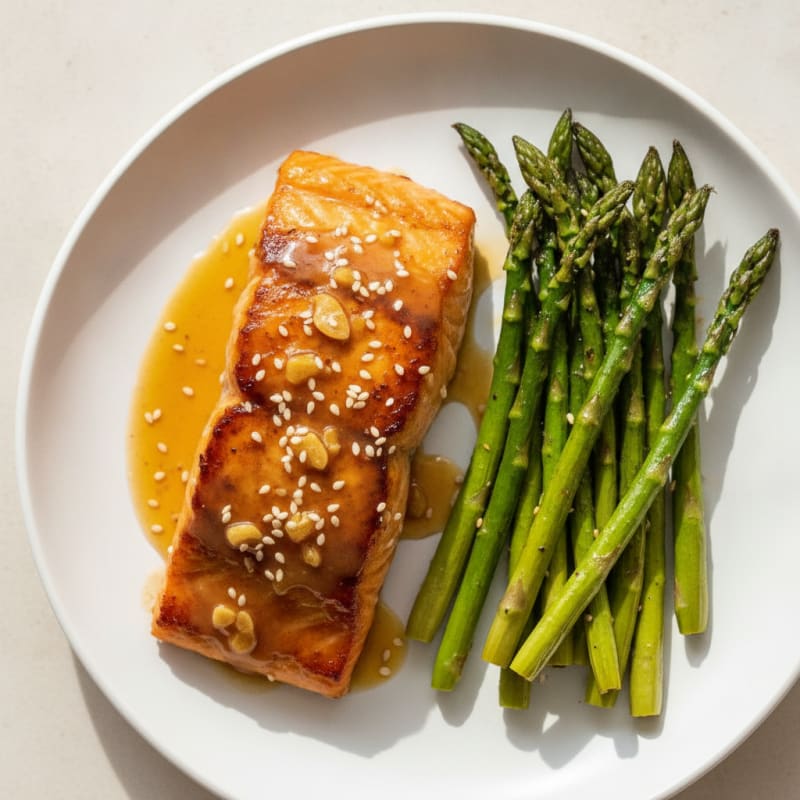 Teriyaki-Glazed Salmon with Roasted Asparagus