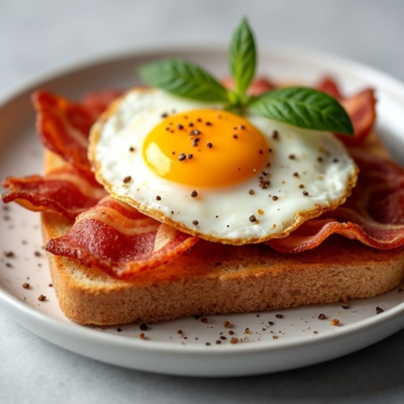 Crispy Bacon and Jammy Eggs on Toasted Sourdough