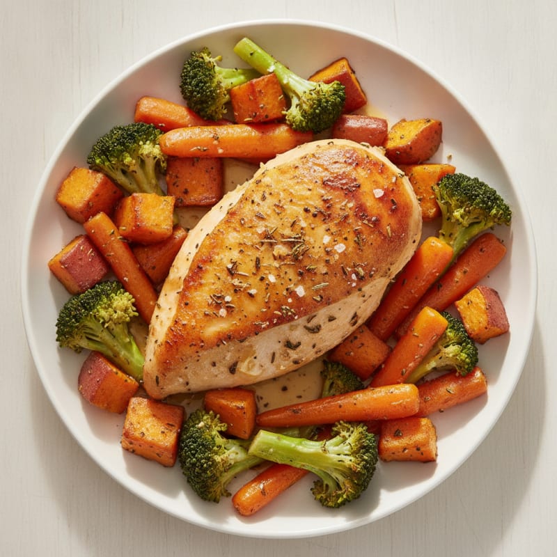 Herb-Roasted Chicken with Roasted Vegetables