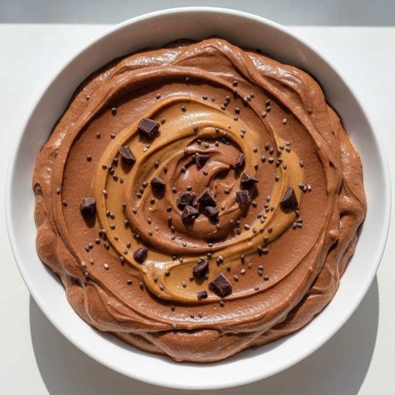 Silky Chocolate Protein Pudding with Almond Butter Swirl