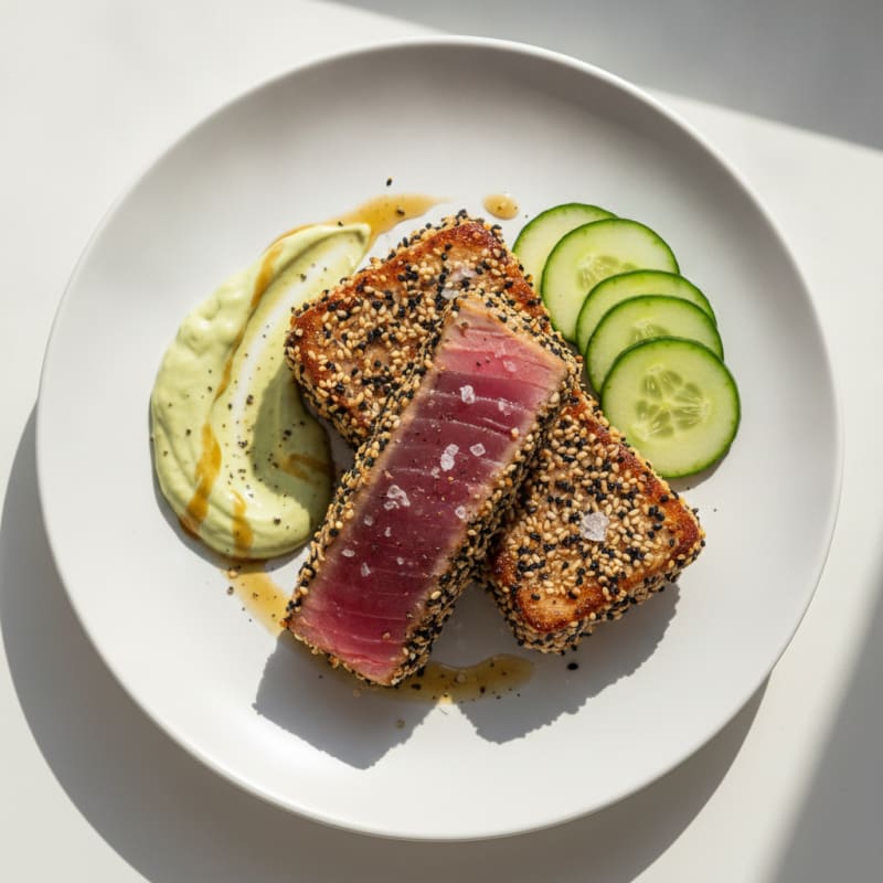 Pan-Seared Ahi Tuna with Wasabi Mayo