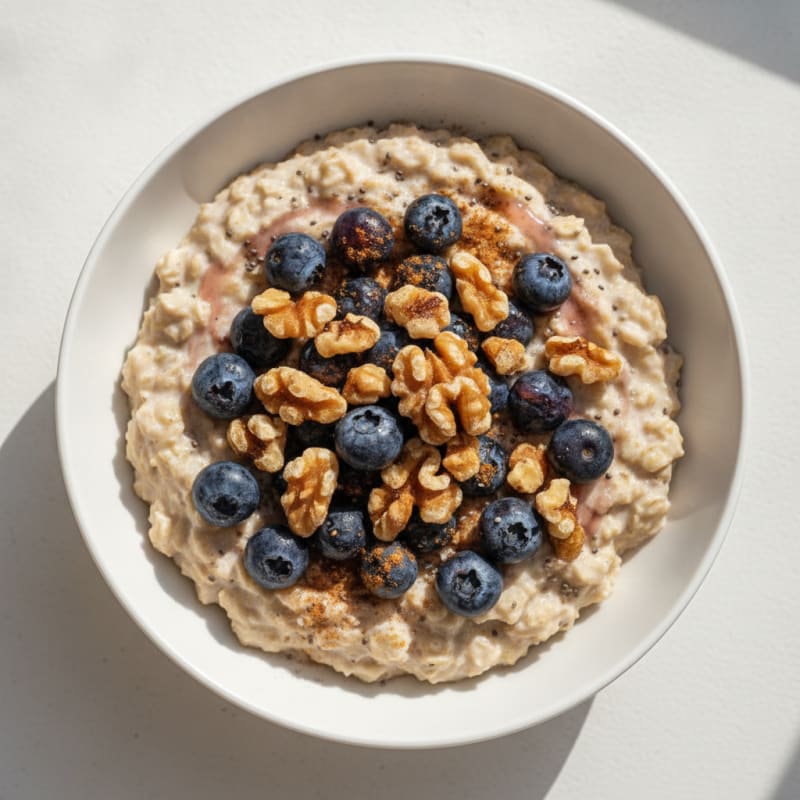 High-Protein Berry and Walnut Overnight Oats