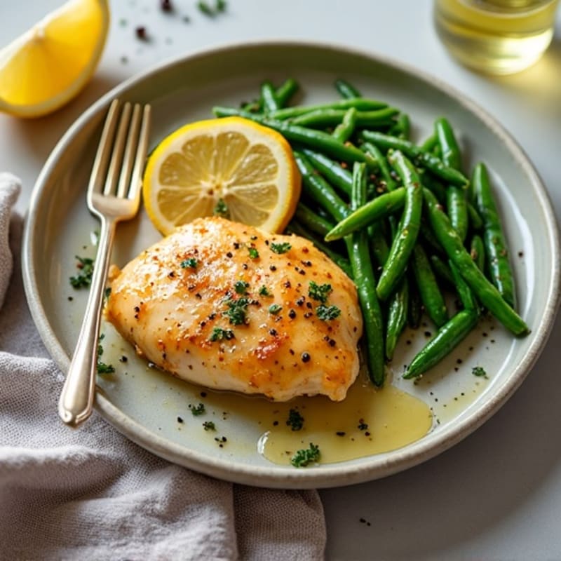 Sheet Pan Lemon Garlic Chicken with Roasted Green Beans