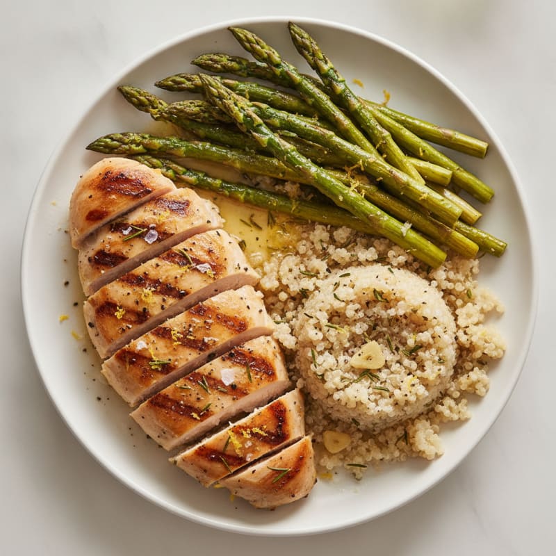 Grilled Lemon-Herb Chicken with Roasted Asparagus