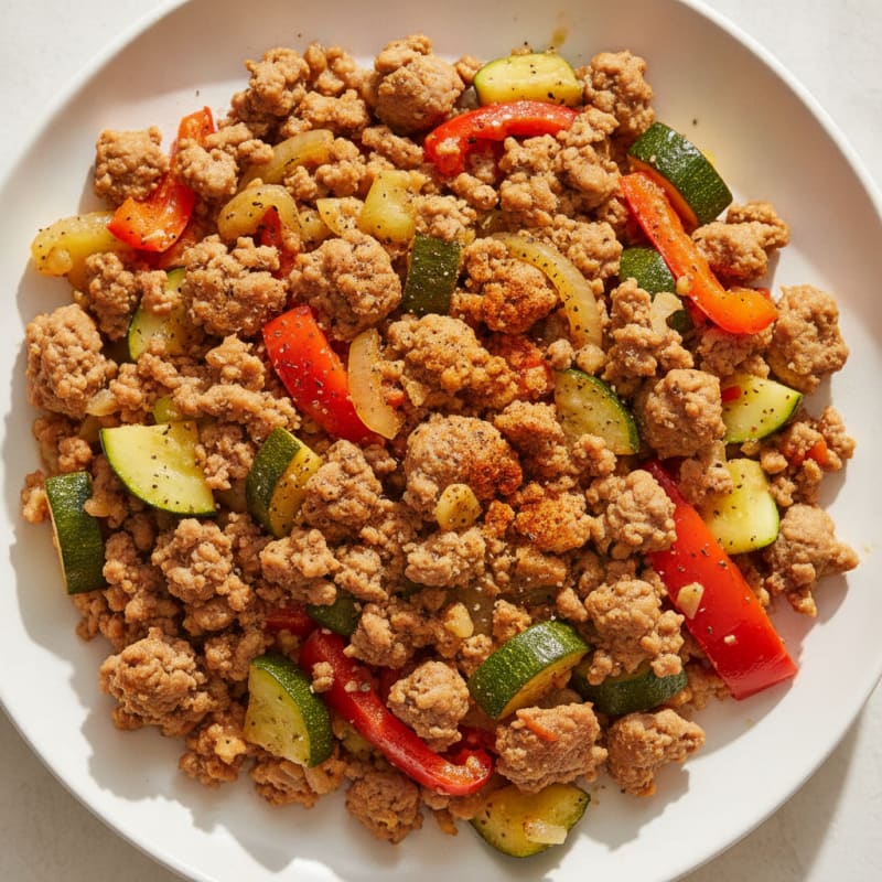 Savory Ground Turkey and Summer Vegetable Skillet