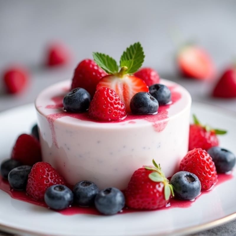 Silky Greek Yogurt Protein Mousse with Mixed Berries