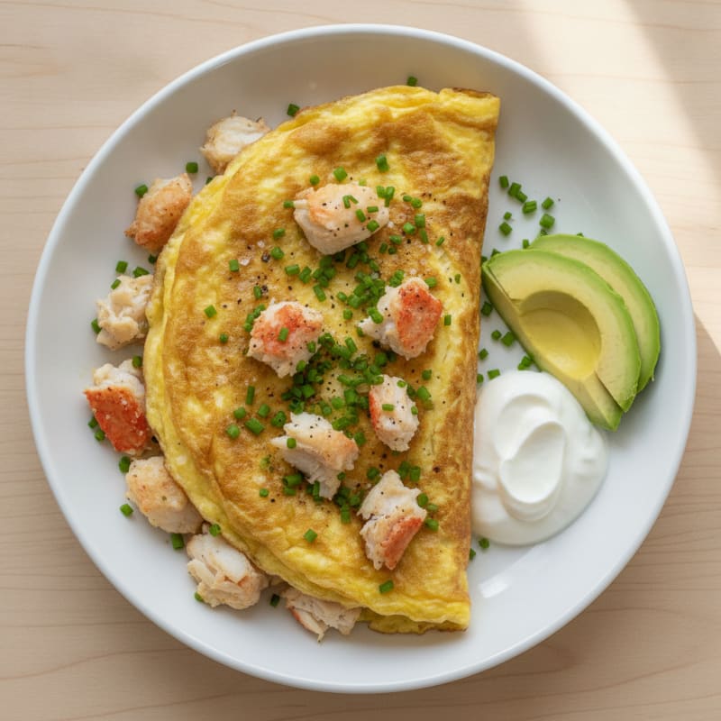 Fluffy Crab Omelette with Chives