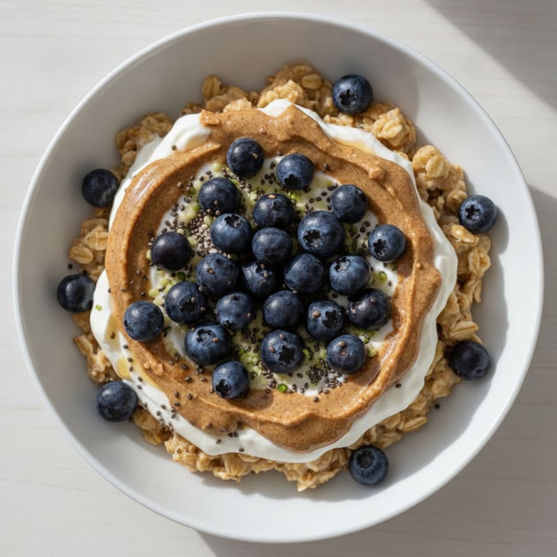 Creamy Protein Oats with Greek Yogurt and Berries