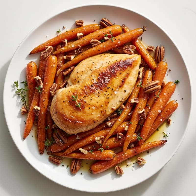 Maple-Glazed Roasted Carrots with Pecans