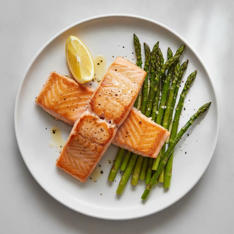 Pan-Seared Salmon with Roasted Asparagus