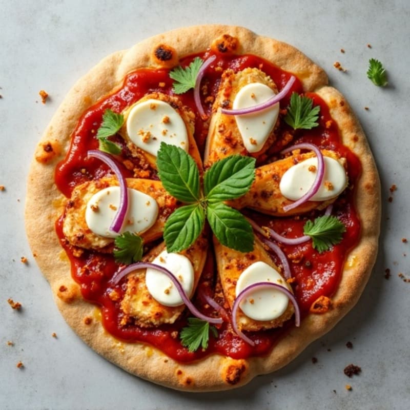 BBQ Chicken Flatbread Pizza with Greek Yogurt Crust