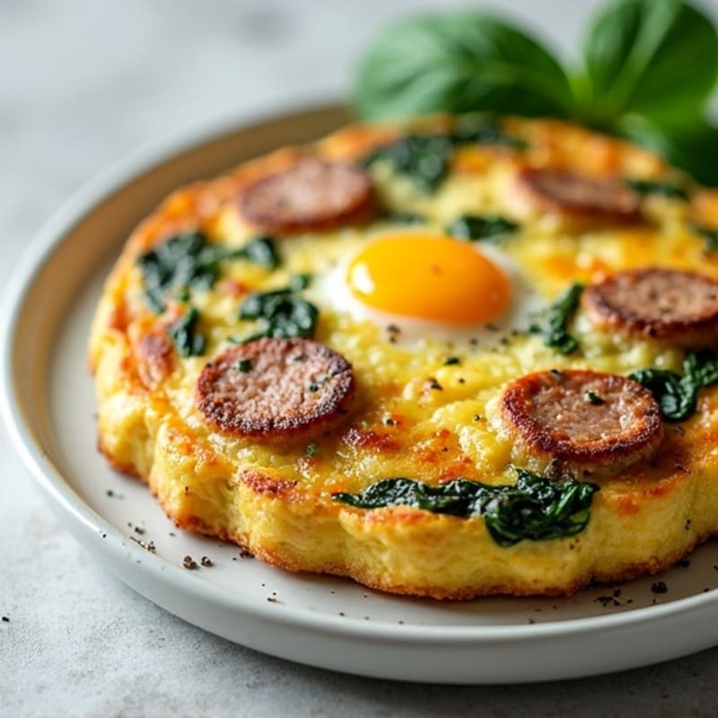 Savory Baked Egg Frittata with Chicken Sausage and Spinach