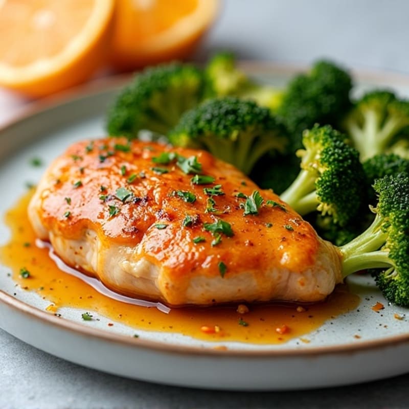 Sheet Pan Zesty Orange Chicken with Roasted Broccoli