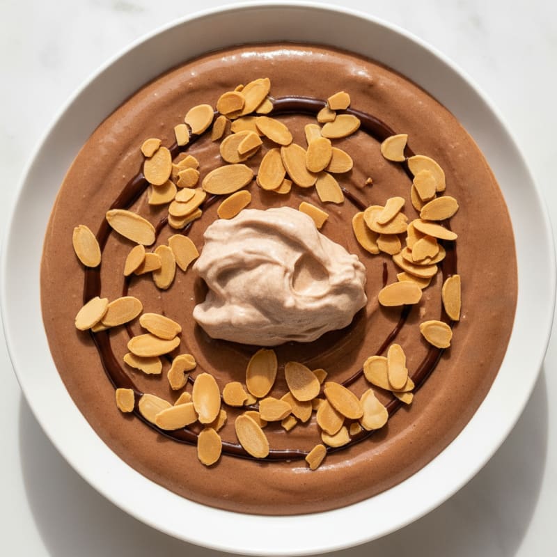 Silky Chocolate Protein Pudding with Toasted Almonds