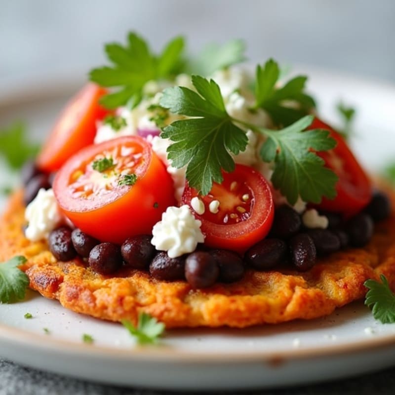 Crispy Black Bean and Sweet Potato Sopes with Fresh Salsa