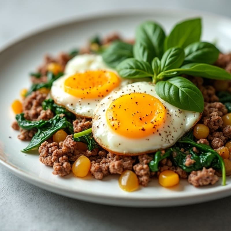 Lean Beef and Spinach Egg Scramble