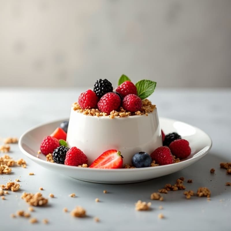Silky Greek Yogurt Protein Pudding with Mixed Berries