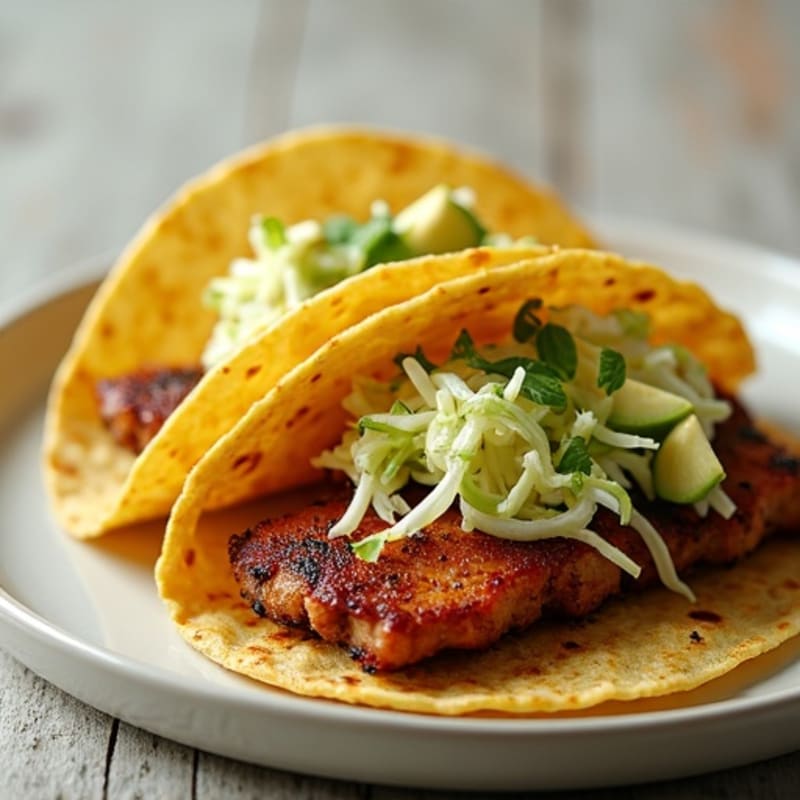 Crispy Citrus Slow Cooked Pork Tacos with Fresh Cabbage Slaw