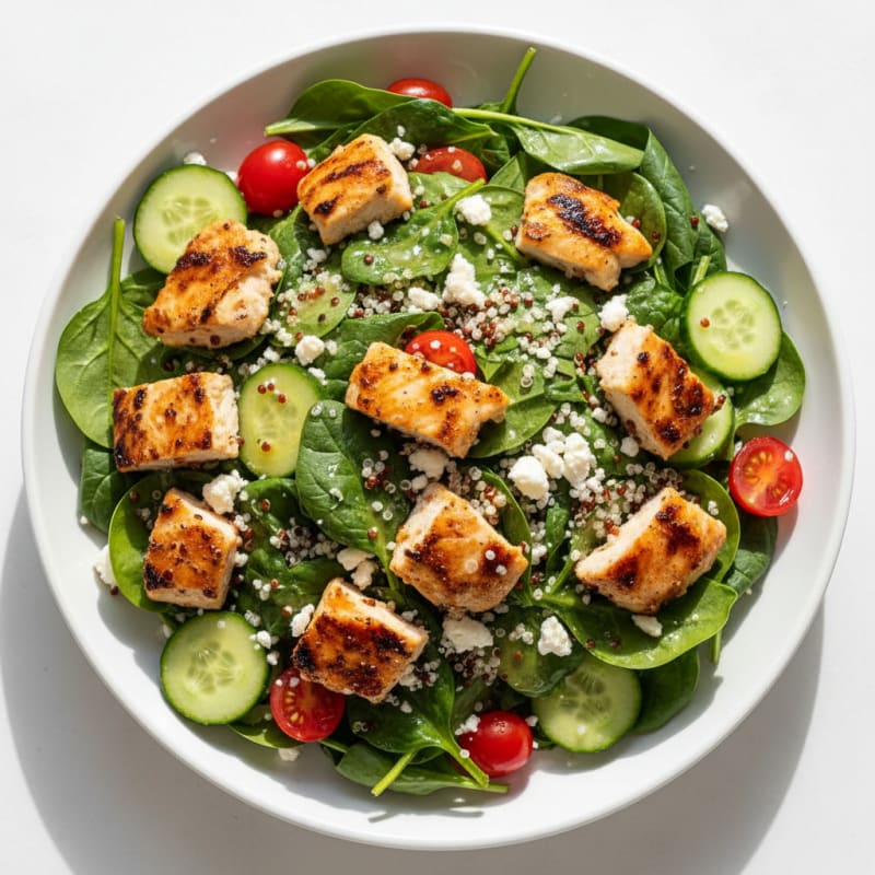 Grilled Chicken and Quinoa Spinach Salad