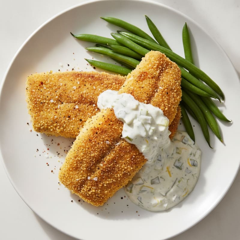Cornmeal-Crusted Catfish with Tartar Sauce
