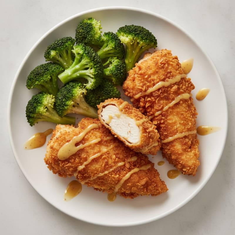 Crispy Buttermilk Fried Chicken with Honey Mustard