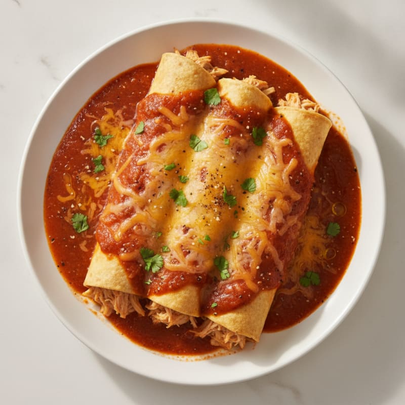 Chicken Enchiladas with Red Chili Sauce