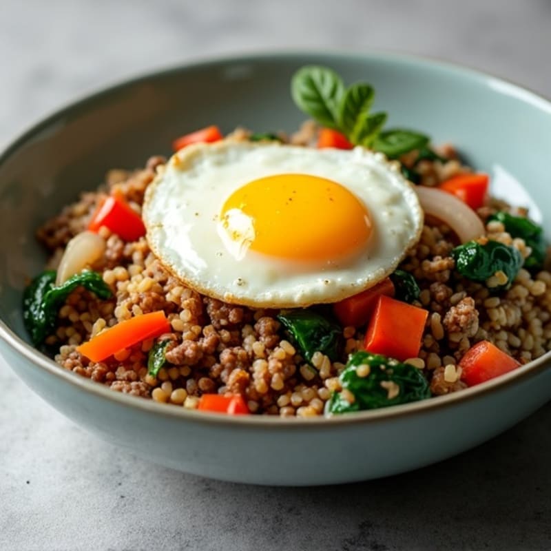 Savory Ground Beef and Vegetable Rice Bowl