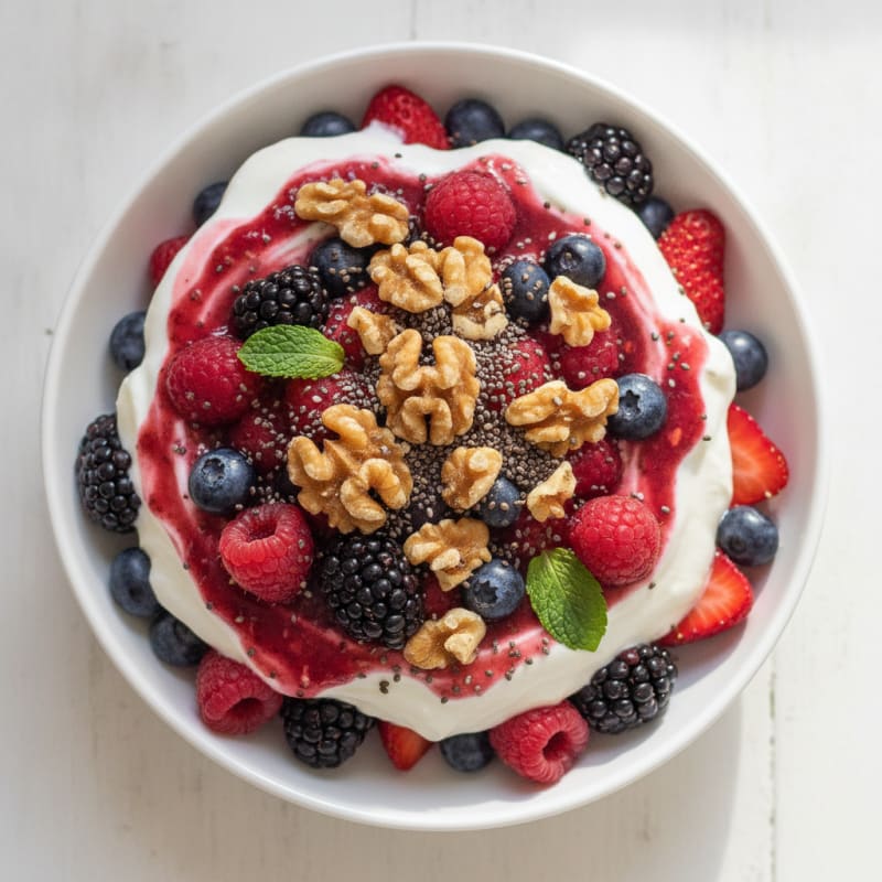Creamy Greek Yogurt Protein Parfait with Mixed Berries