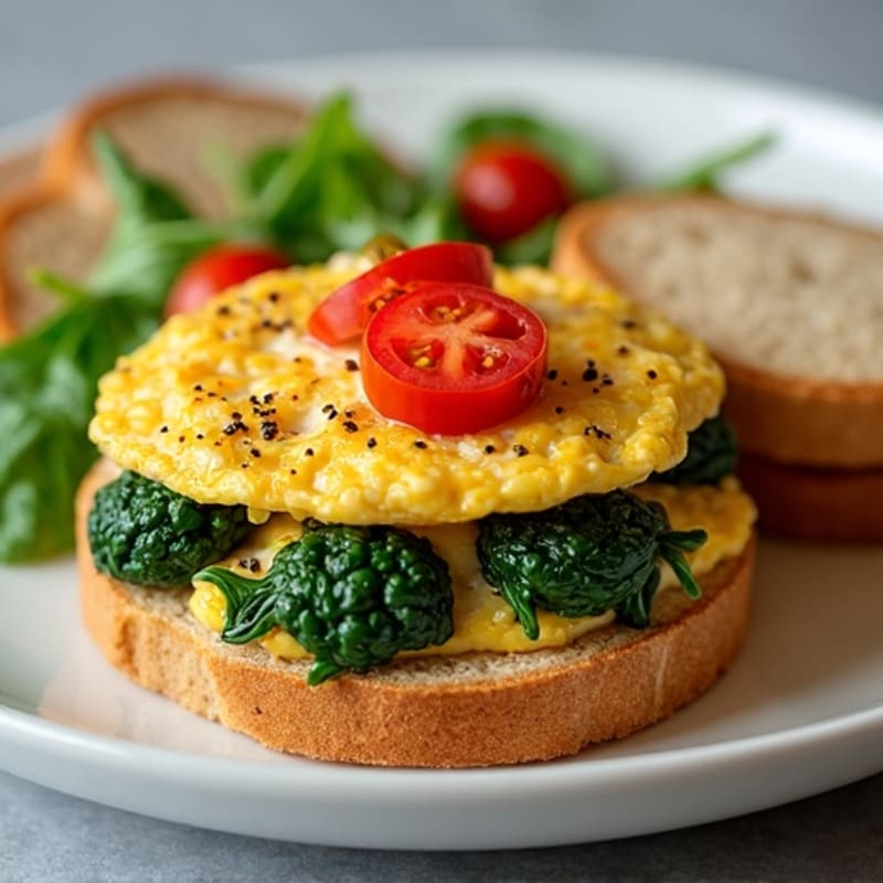 Crispy Chicken Egg White Scramble with Spinach and Tomatoes