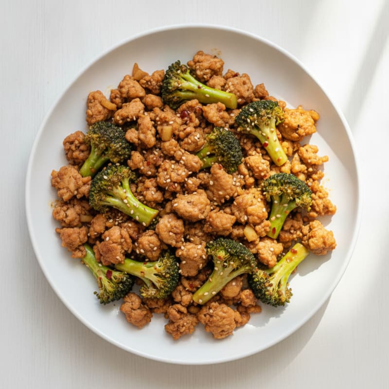 Ground Chicken and Broccoli Stir-Fry