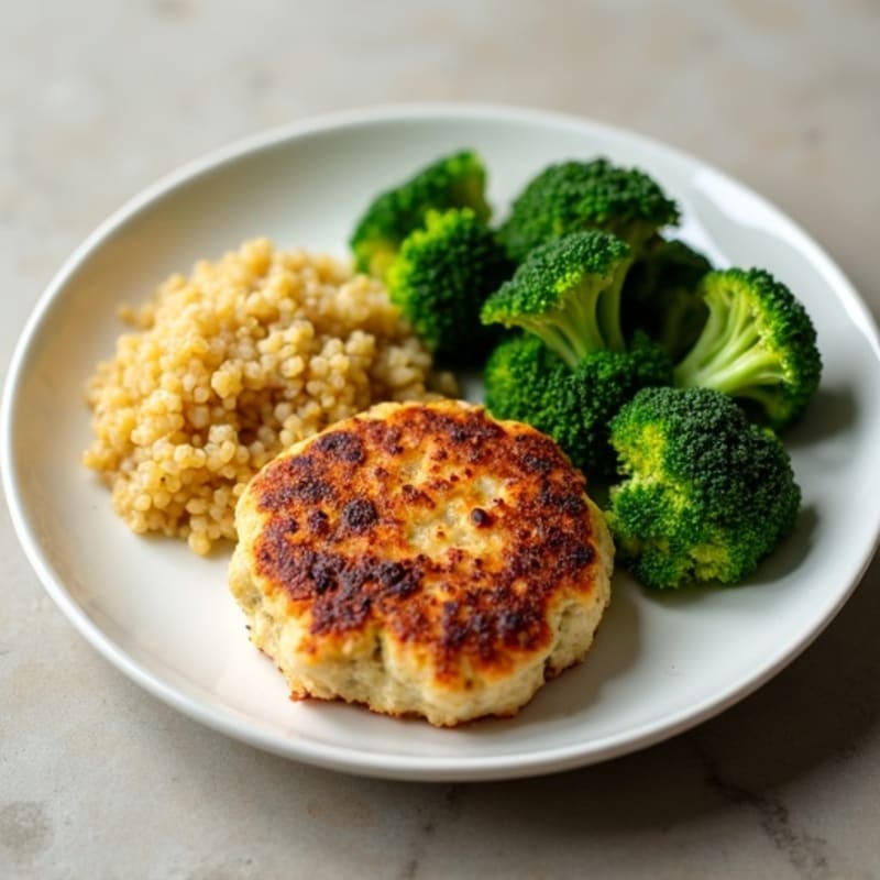 Seared Turkey Patties with Steamed Broccoli