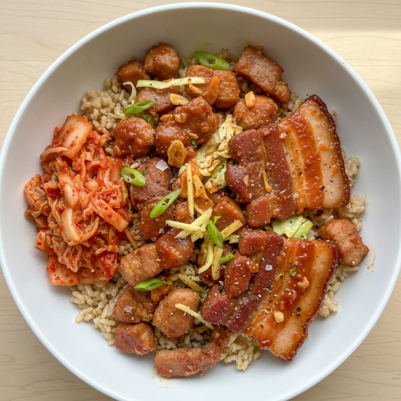 Spicy Gochujang Pork Belly Bowl