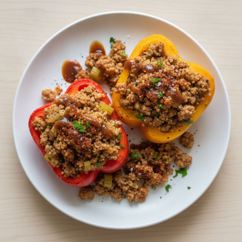 Cajun Quinoa Stuffed Bell Peppers