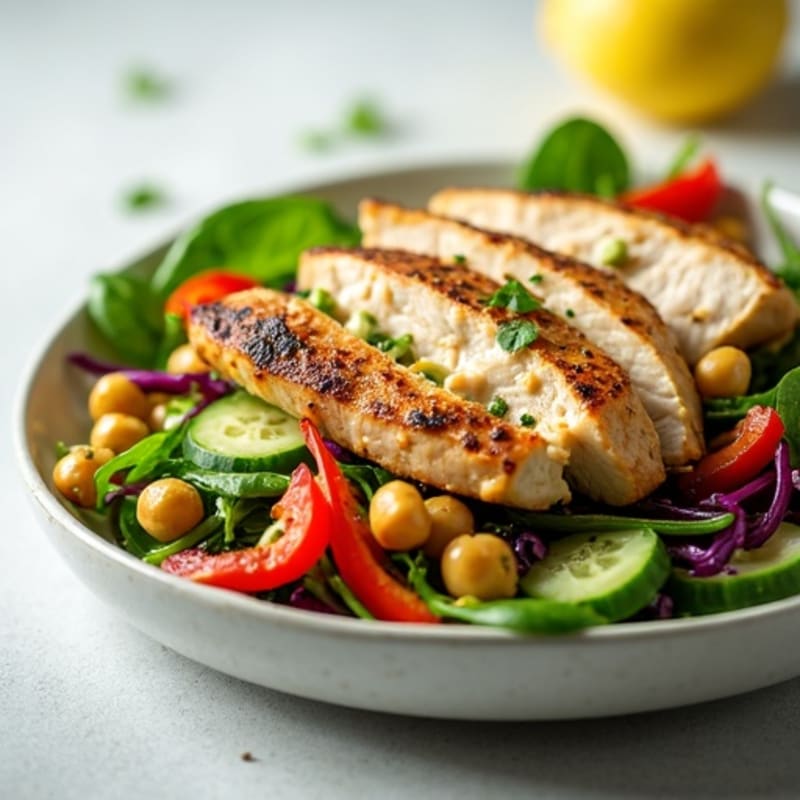Vibrant Crunchy Vegetable Salad with Creamy Lemon Tahini Dressing